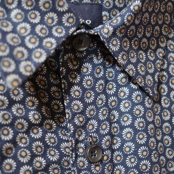 Toscano Men's LG Floral Print Short Sleeve Cotton Camp Shirt Resort Wear - Picture 5 of 8